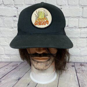 Billabong Headwear Trucker Hat Mesh Cap Snapback Black Beer Garden Patch Logo